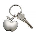 Surprise 3 in. Bright Apple Shaped Key Chain; Nickel Plated - Silver SU212639